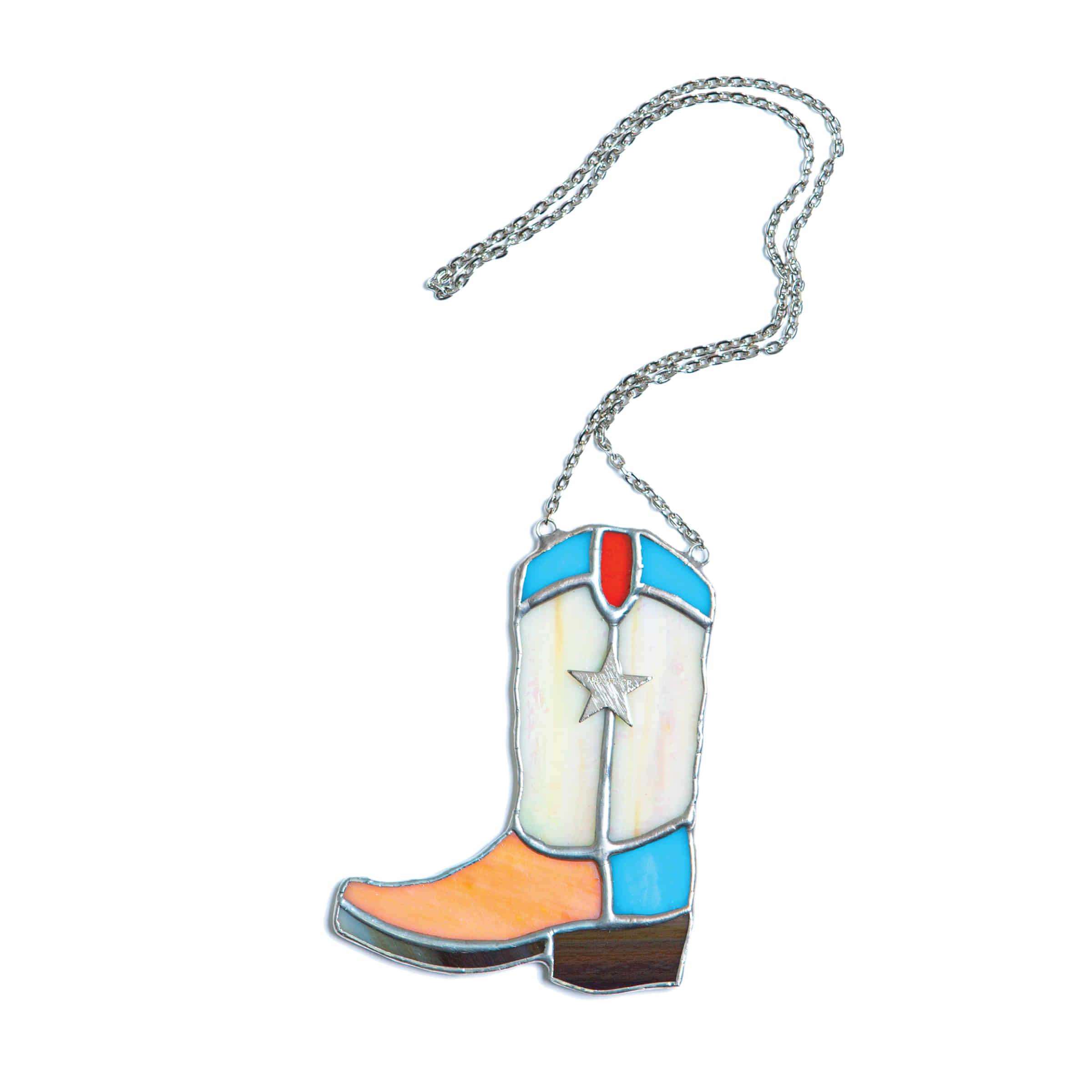 WESTERN BOOTS HANGING GLASS (PEARL)